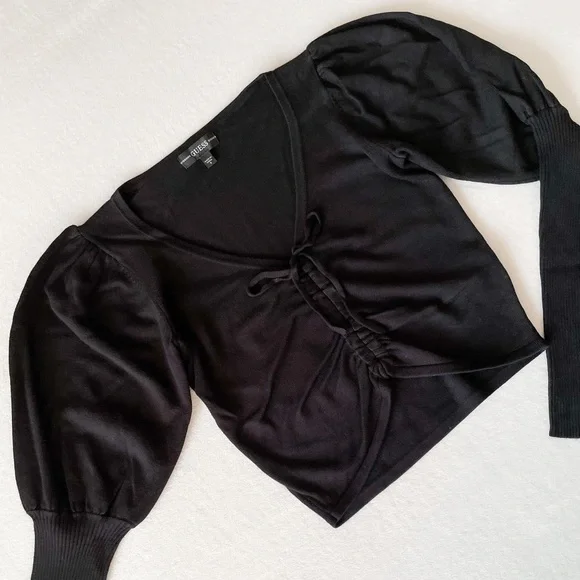 Guess Puff Sleeve Ruched Top - Picture 3 of 9